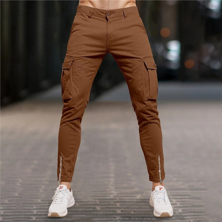 Herren Moderne Cargo-Hose mit Reißverschluss Echoarchiv