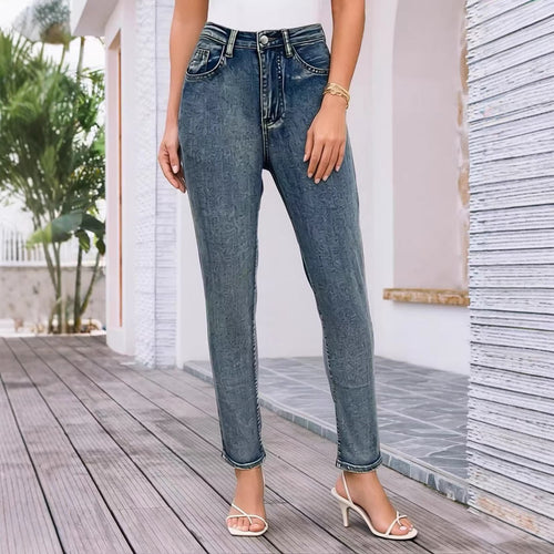 Damen Slim-Fit Jeans mit modernem Used-Effekt und hoher Taille Echo Archiv