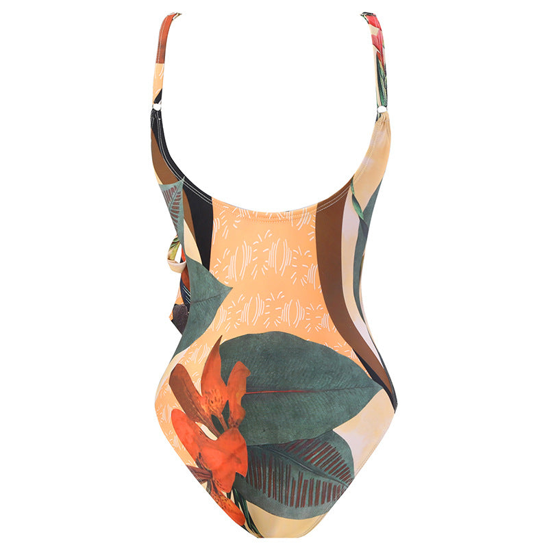Damen Einteiler Badeanzug mit floralem Wickelrock Echo Archiv