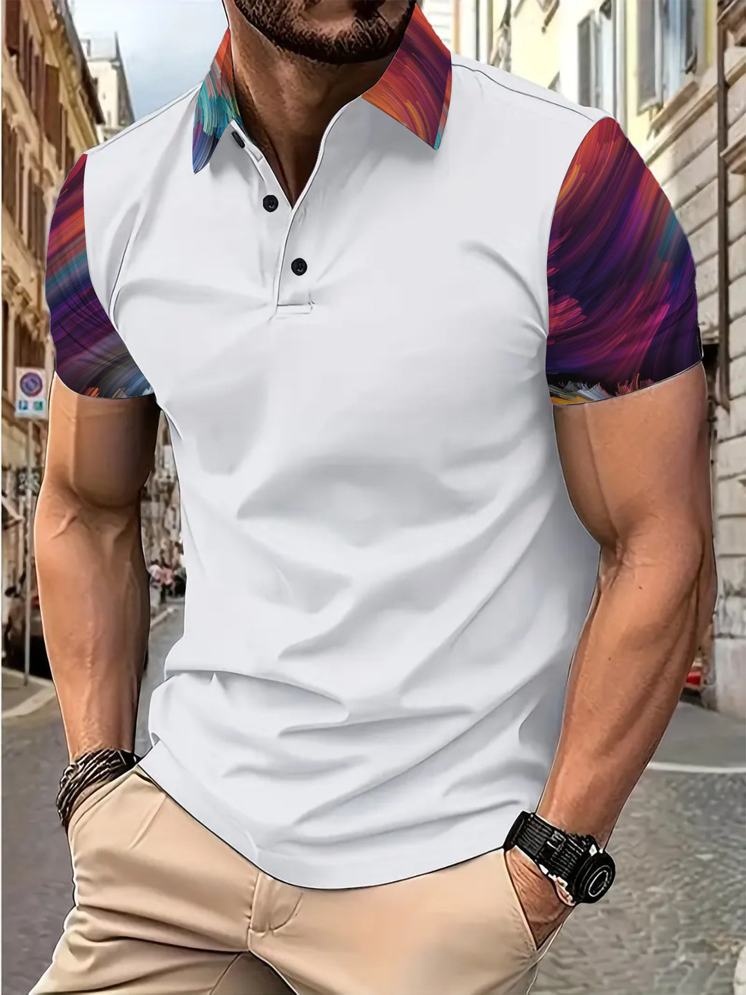 Herren Poloshirt mit einzigartigem Grafikdesign Echoarchiv