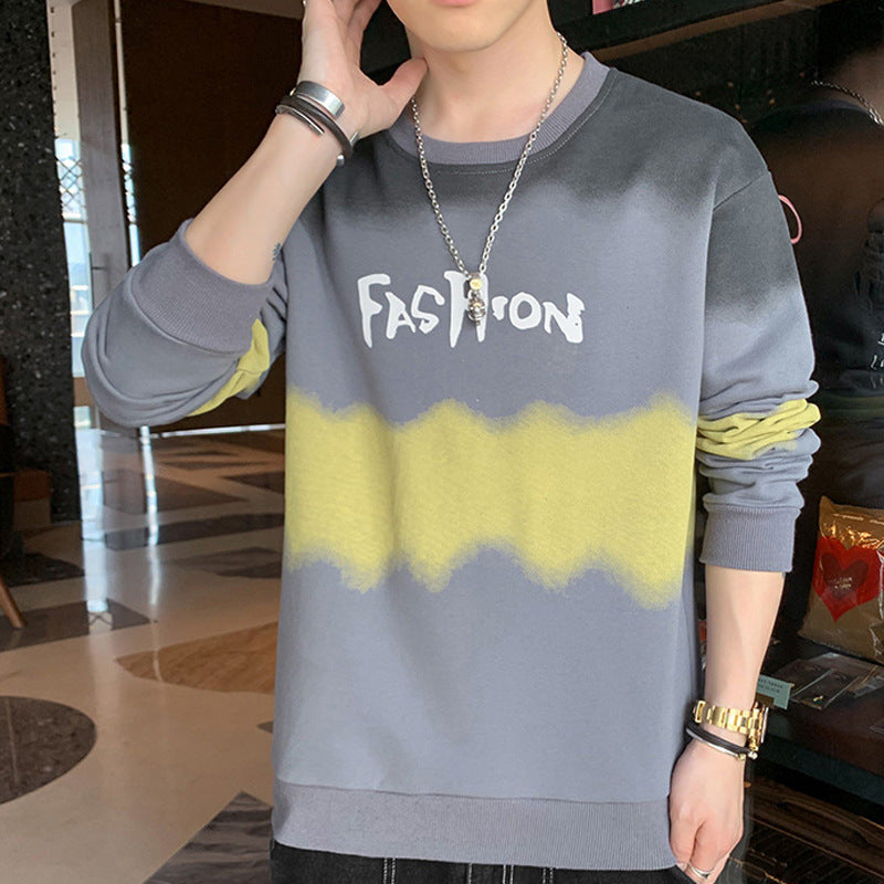 Herren Oversize Sweatshirt mit Batik-Effekt, Rundhals und Print – Marzano