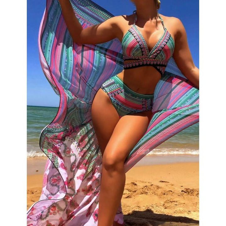 Damen Hochwertiger Bikini-Set mit einzigartigem Muster Echo Archiv