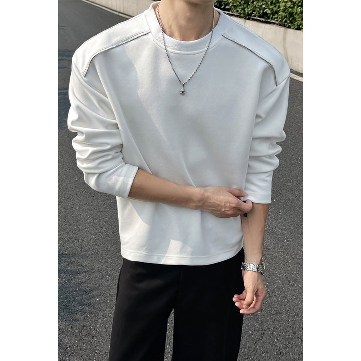 Herren Oversize-Rundhals-Sweatshirt mit überschnittener Schulter und dekorativen Steppnähten Echo Archiv
