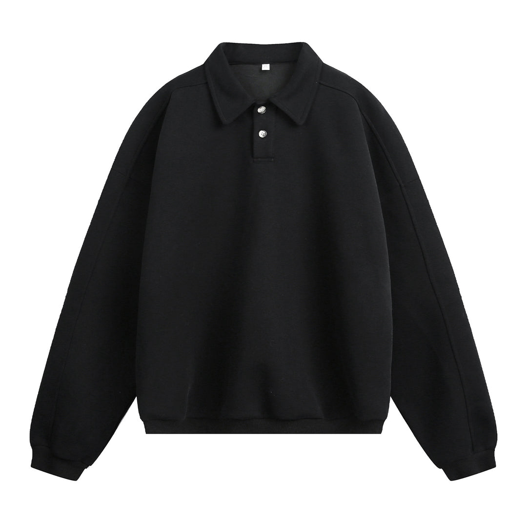 Unisex Lässiges Oversize-Polo-Sweatshirt mit Hemdkragen, Raglanärmeln und Bündchen Echo Archiv