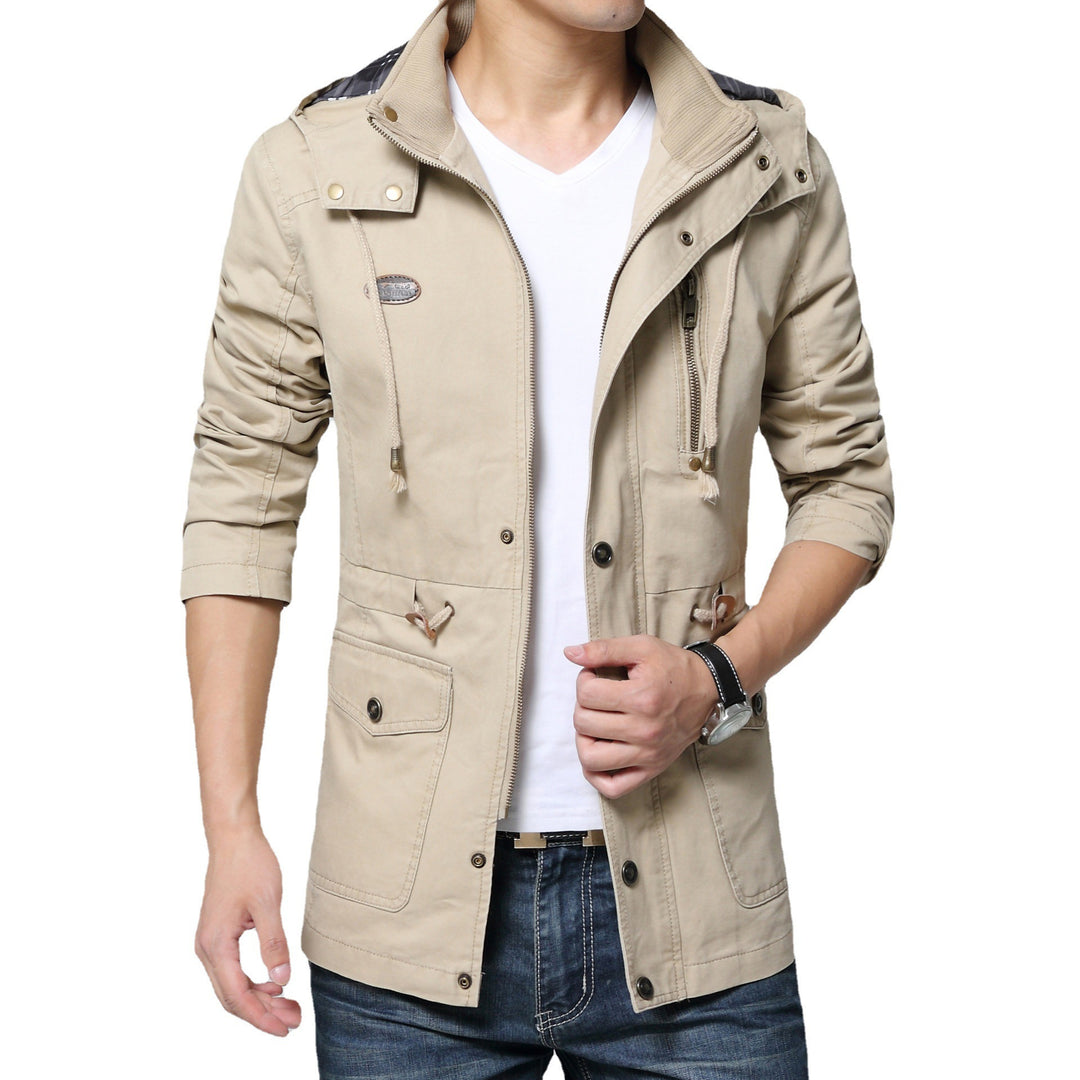 Herren Baumwollparka mit Kapuze, Kordelzug und Multifunktions‑Taschen – Taviero