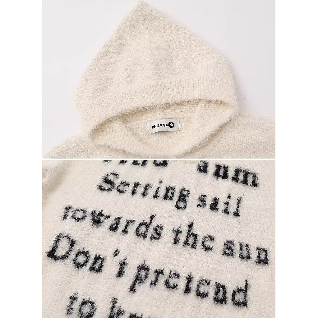 Damen Gemütlicher Oversized-Pullover mit Knopfleiste und grafischem Motiv Echoarchiv