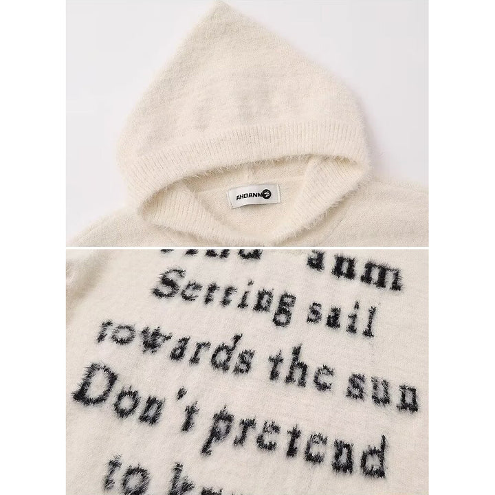 Damen Gemütlicher Oversized-Pullover mit Knopfleiste und grafischem Motiv Echoarchiv