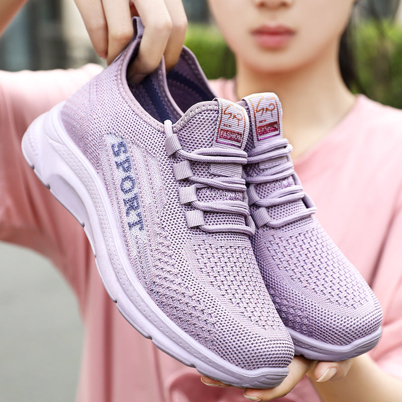 Damen nan atmungsaktive Strick-Sport-Sneaker mit elastischem Einstieg, gepolsterter Innensohle und flexibler EVA-Dämpfung Echo Archiv