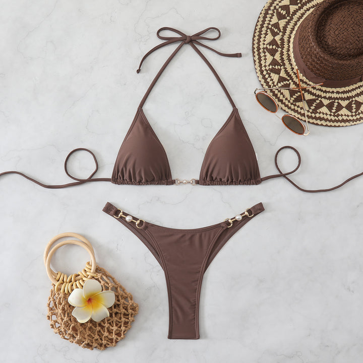 Damen Triangel-Bikini mit elegantem Goldakzent Echo Archiv