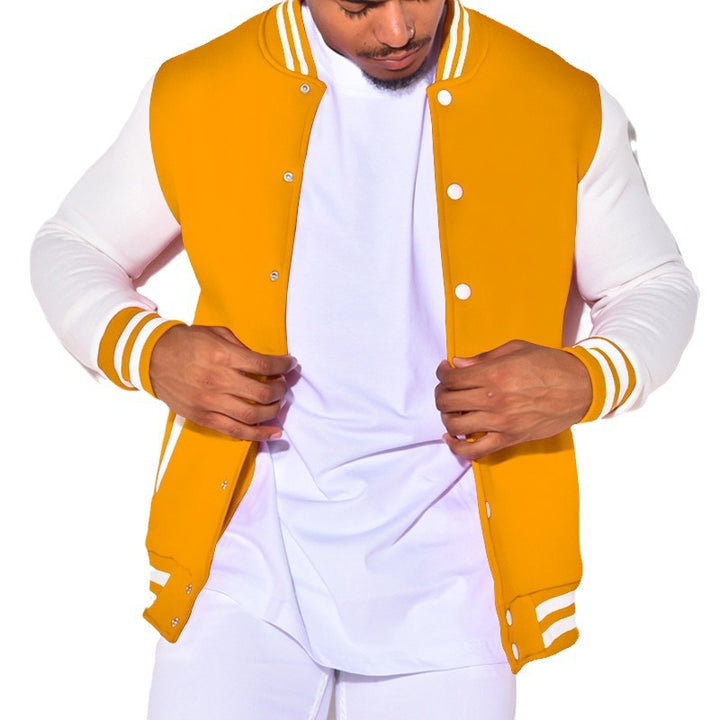 Herren Collegejacke mit kontrastierenden Ärmeln und Druckknopfverschlüssen Echoarchiv