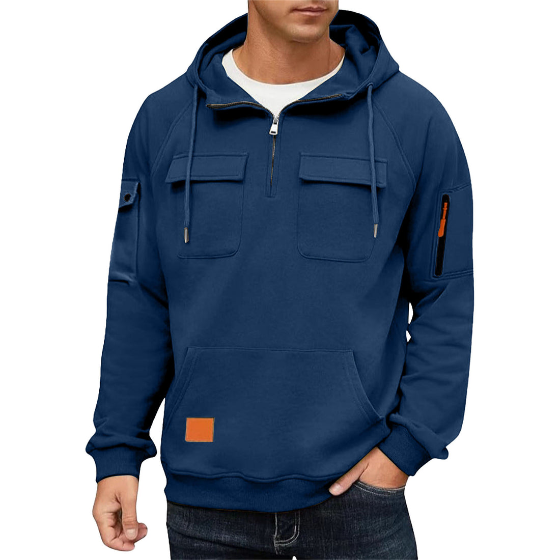 Herren Alltags-Hoodie mit praktischen Taschen – Cavarno