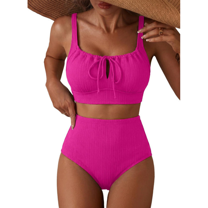 Damen Hochgeschnittener Bikini mit gerafftem Oberteil Echo Archiv
