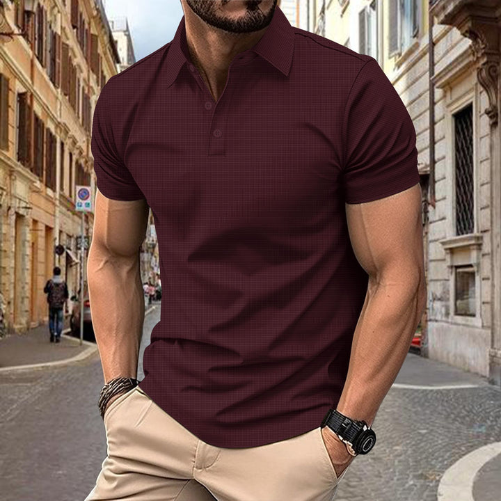 Herren modisches Kurzarm-Poloshirt mit strukturiertem Design Echoarchiv