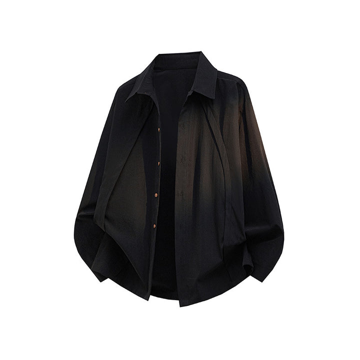 Herren Oversize-Hemdjacke aus leichtem Baumwollmix mit geradem Schnitt & Knopfleiste Echoarchiv