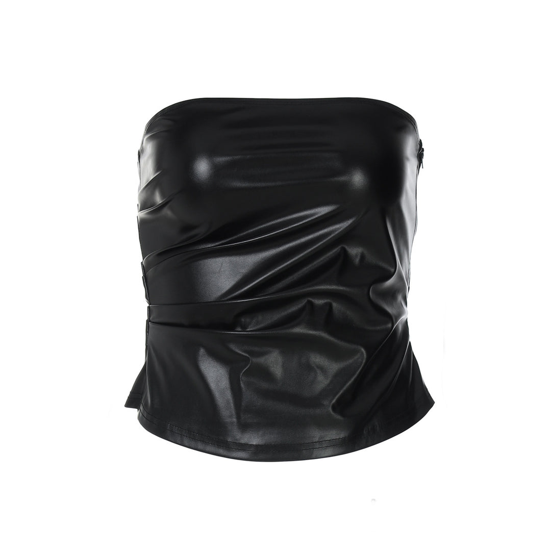 Damen ärmelloses Satin-Top mit elegantem Raffungselement Echo Archiv