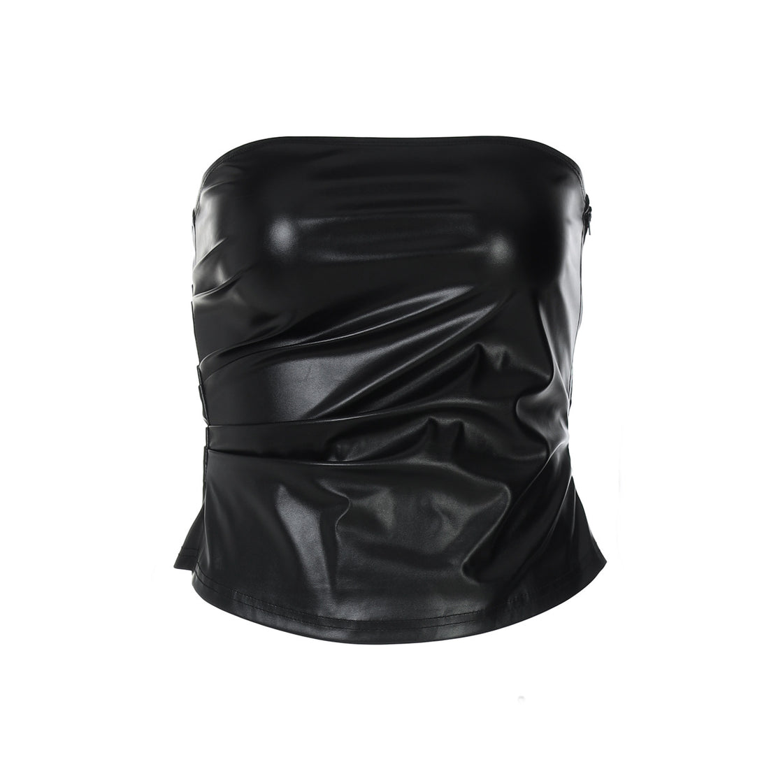 Damen ärmelloses Satin-Top mit elegantem Raffungselement – Orélia