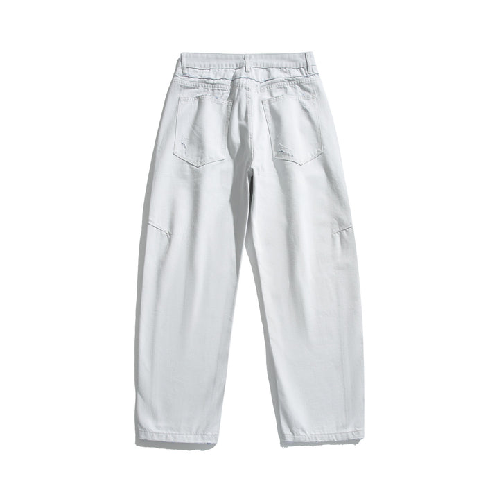 Damen Hochtaillierte Relaxed-Fit-Jeans mit sichtbarer Knopfleiste und Cargo-Seitennähten Echoarchiv
