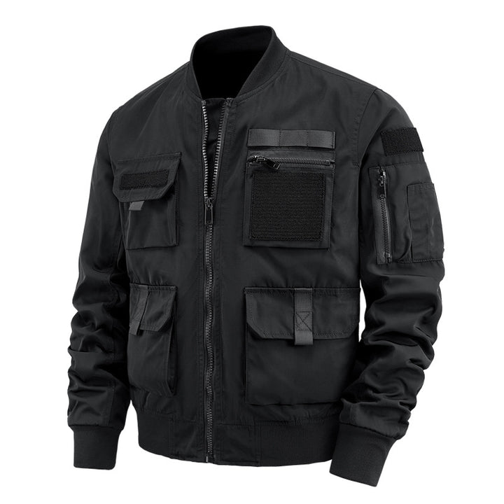 Herren Taktische Bomberjacke mit Multifunktionstaschen und Reißverschluss – Brevano