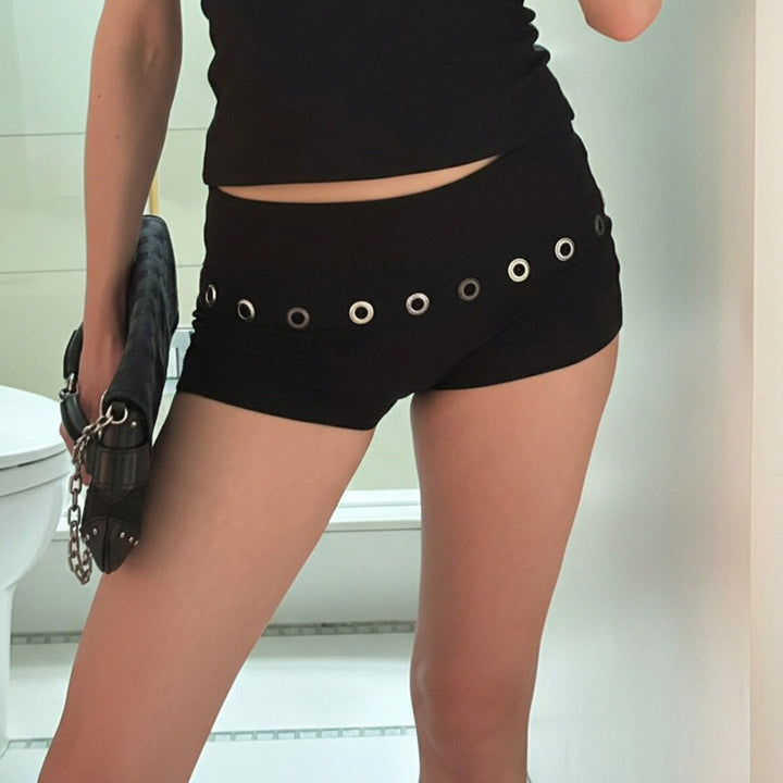 Damen Sportliche Shorts mit kontrastierendem Bund und eleganten Ösen Echo Archiv