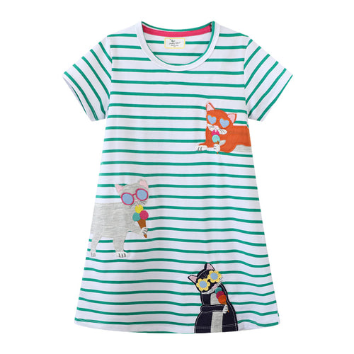Mädchen T-Shirt Kleid mit süßen Katzenmotiven Echo Archiv