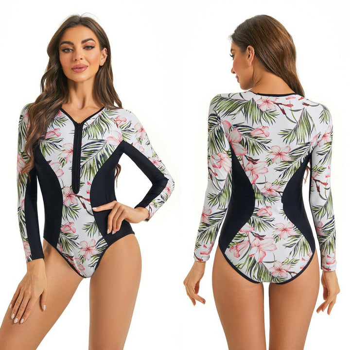 Damen Surfanzug mit floralem Muster und sportlichem Schnitt Echo Archiv