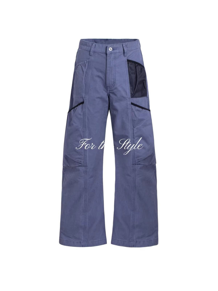 Damen Utility-Cargo-Hose mit weitem Bein, Mehrfach‑Taschen & Mesh‑Einsatz Echoarchiv