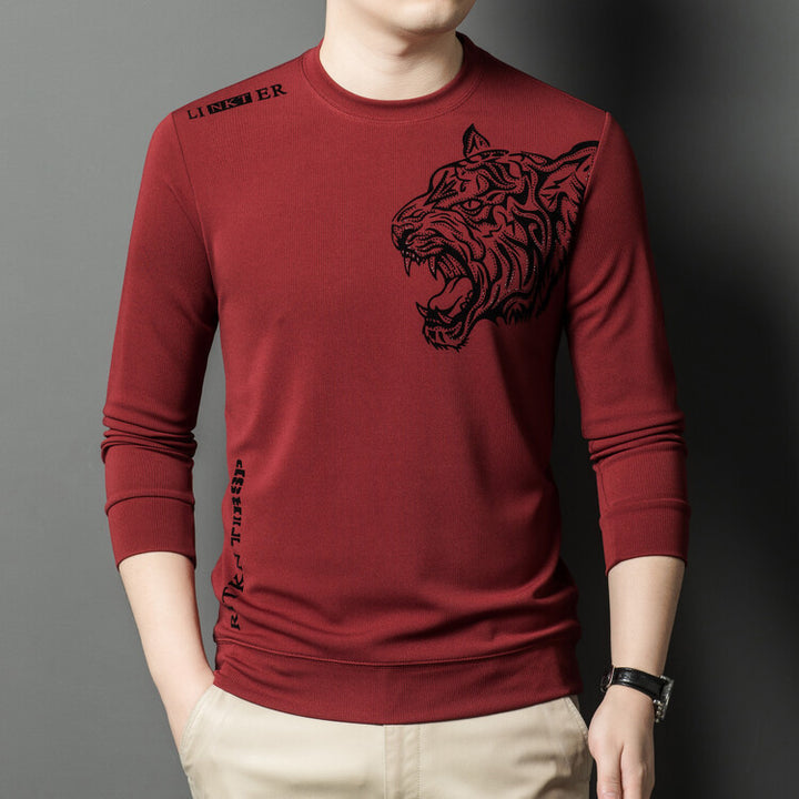 Herren Langarmshirt mit tigerinspirierter Grafik Echoarchiv