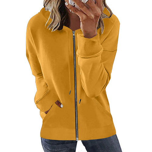 Damen nan Kapuzenjacke mit durchgehendem Reißverschluss, Kängurutaschen und elastischen Bündchen Echo Archiv
