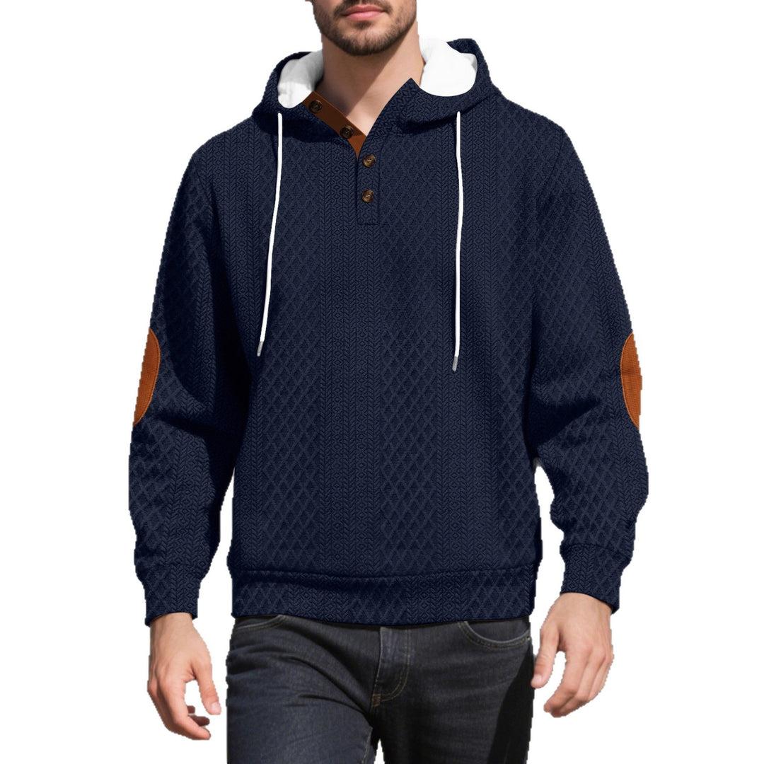 Herren lässiger Kapuzenpullover mit innovativer Strickstruktur und modischen Akzenten Echoarchiv