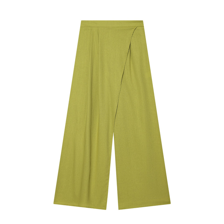 Damenweite Palazzo-Hose mit asymmetrischem Schnitt und elastischem Bund Echo Archiv
