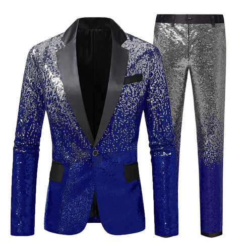 Herren Glamouröser Pailletten-Anzug mit schimmerndem Design und elegantem Schnitt Echoarchiv