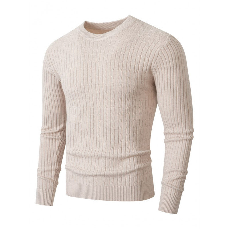 Herren Merino-Mix Feinstrickpullover mit Zopfmuster, Rippbündchen und schmaler Silhouette Echo Archiv