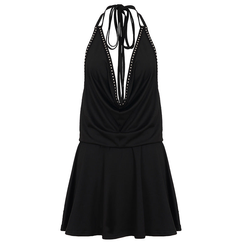 Damen Schwimmlatzkleid mit tiefem V-Ausschnitt und verspieltem Saum Echo Archiv