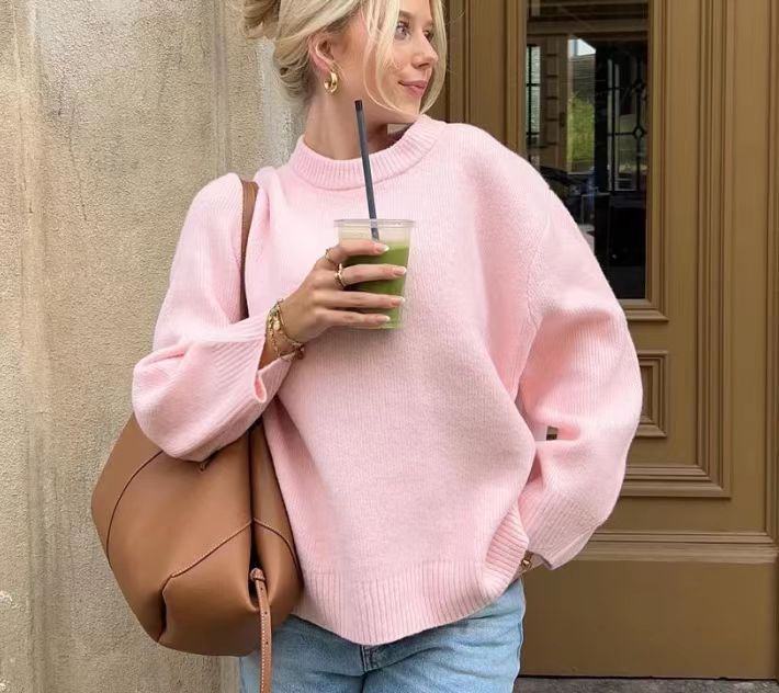 Damen lässiger Oversized Pullover aus hochwertiger Baumwolle Echoarchiv
