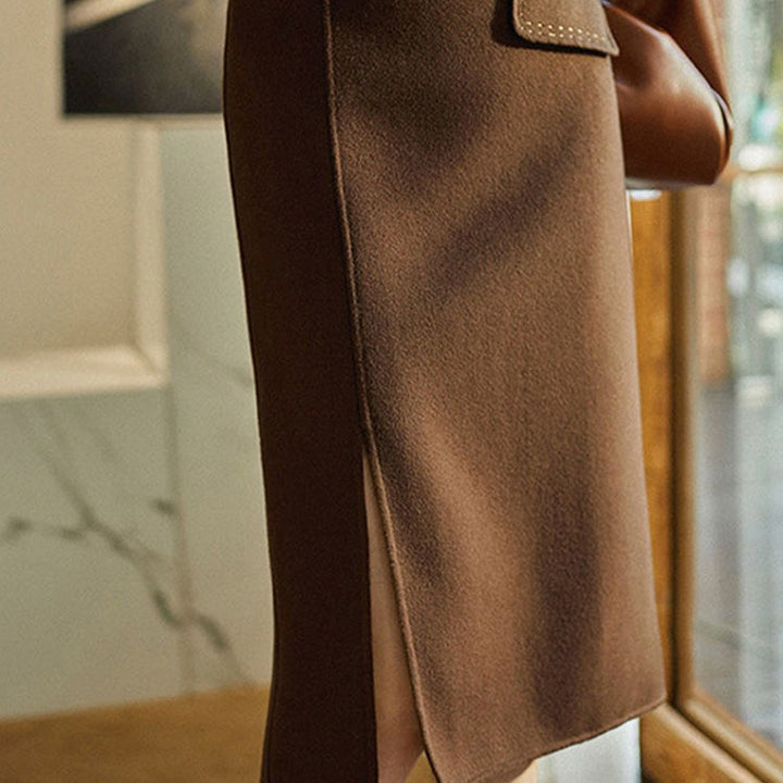 Damen Eleganter Bleistiftrock mit hohem Schlitz und tailliertem Schnitt Echoarchiv