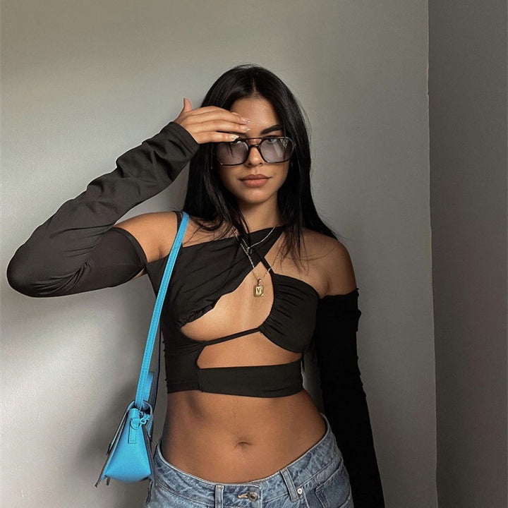 Damen figurbetontes Cut-Out Oberteil mit asymmetrischem Design Echo Archiv
