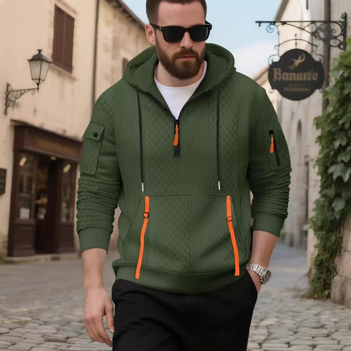 Herren modischer Hoodie mit strukturiertem Design und praktischen Taschen Echoarchiv