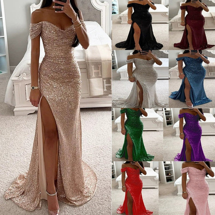 Damen Abendkleid mit schimmernden Pailletten – Élara