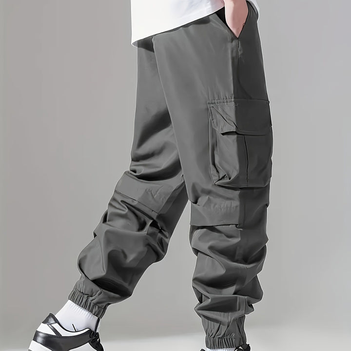 Herren Cargo-Jogginghose mit Kordelzug, Mehrfachtaschen & elastischen Bündchen Echoarchiv
