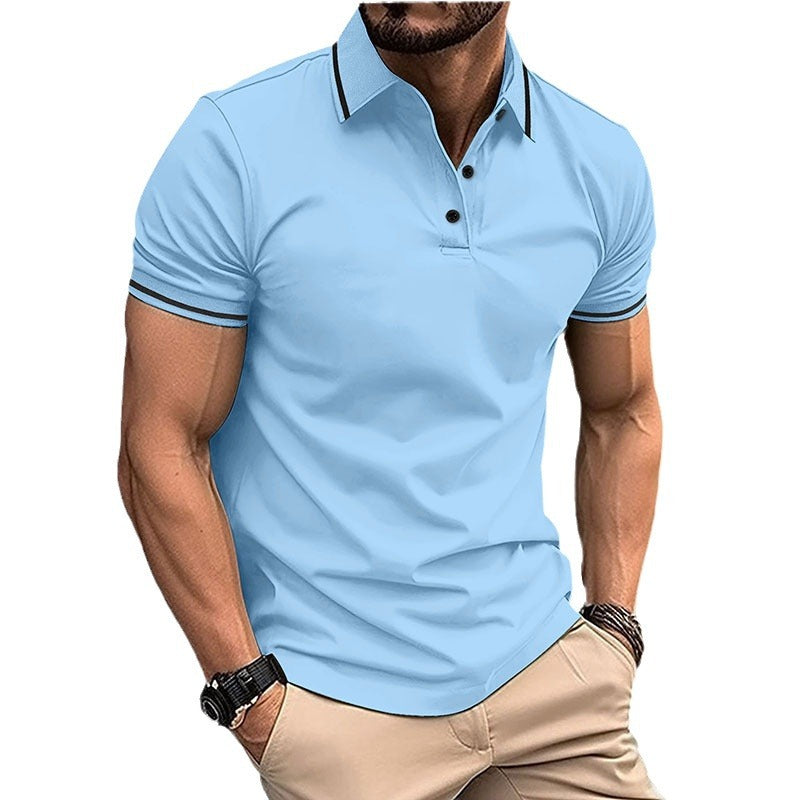 Herren Polohemd mit kontrastierendem Kragen und sportlichem Schnitt Echoarchiv