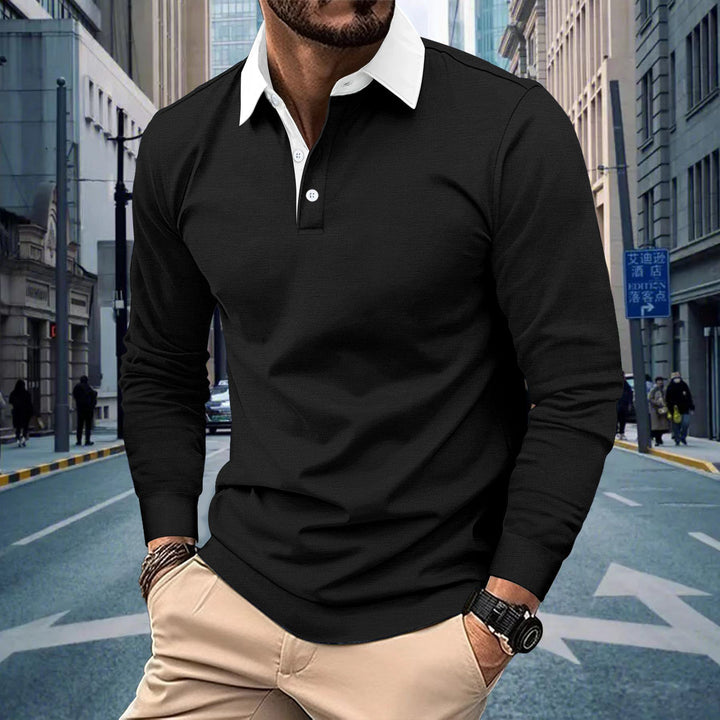 Herren Langarm Poloshirt mit klassischem Kragen Echoarchiv