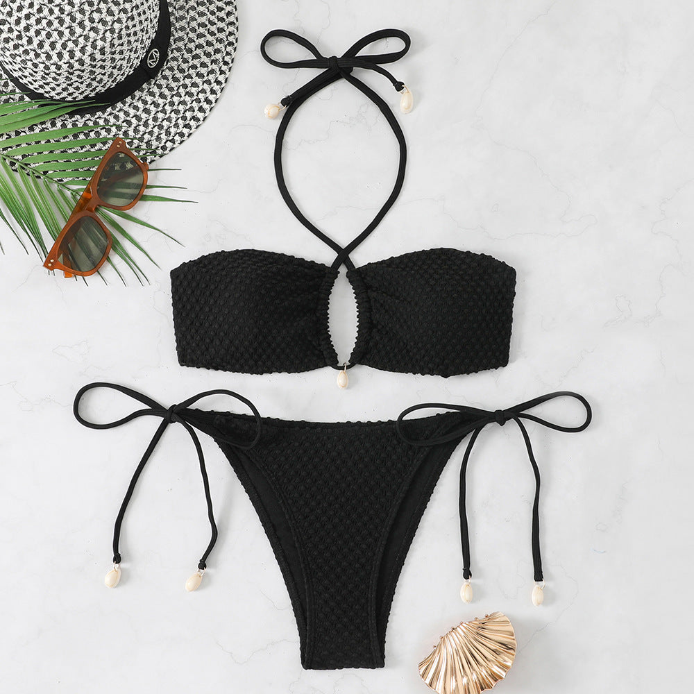 Damen Bikini-Set mit innovativem Bindemuster und modischem Cut-Out Echo Archiv