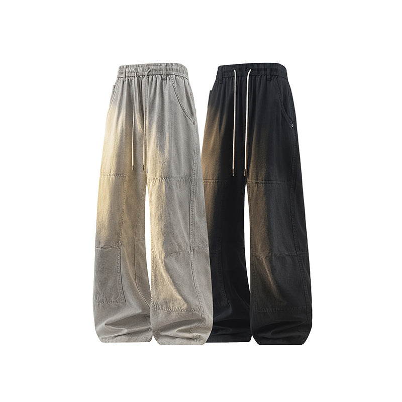 Herren Weite Baggy-Cargohose aus Baumwoll-Twill mit elastischem Bund und Knie-Patch Echo Archiv