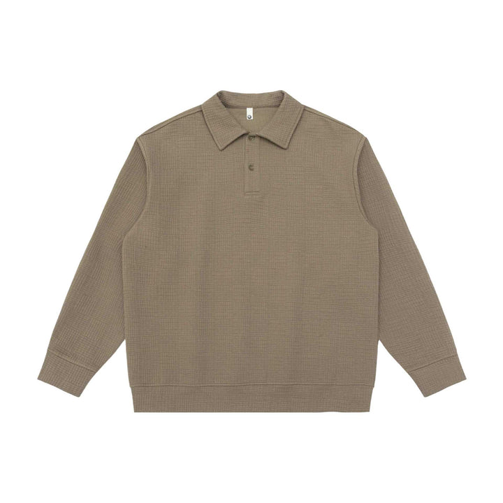 Unisex Waffelstrick-Poloshirt mit Polokragen und Halbknopfleiste Echoarchiv