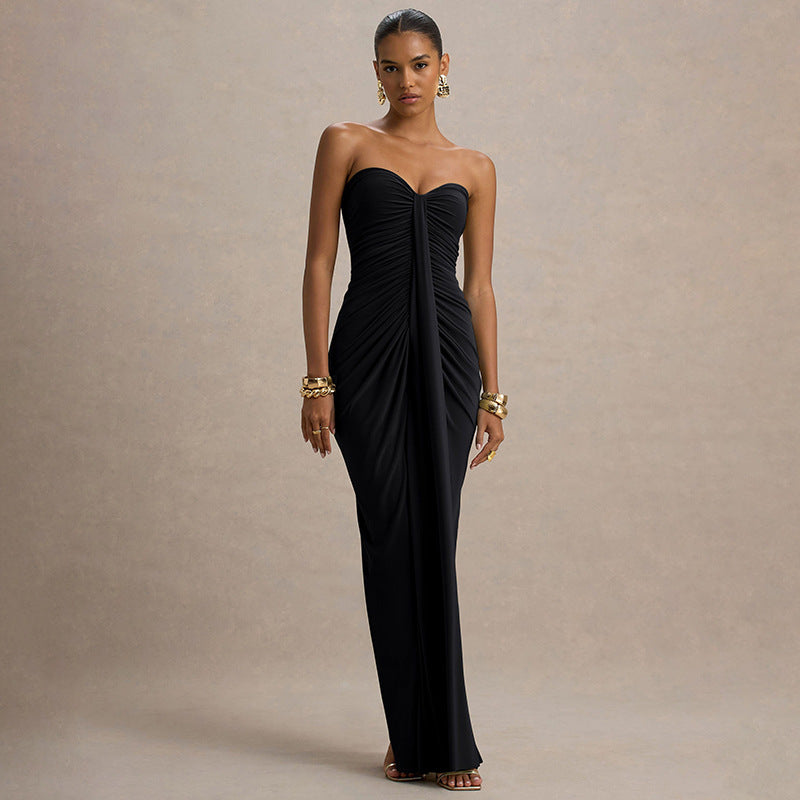 Damen Elegantes und figurbetontes Maxikleid mit Raffungen Echo Archiv