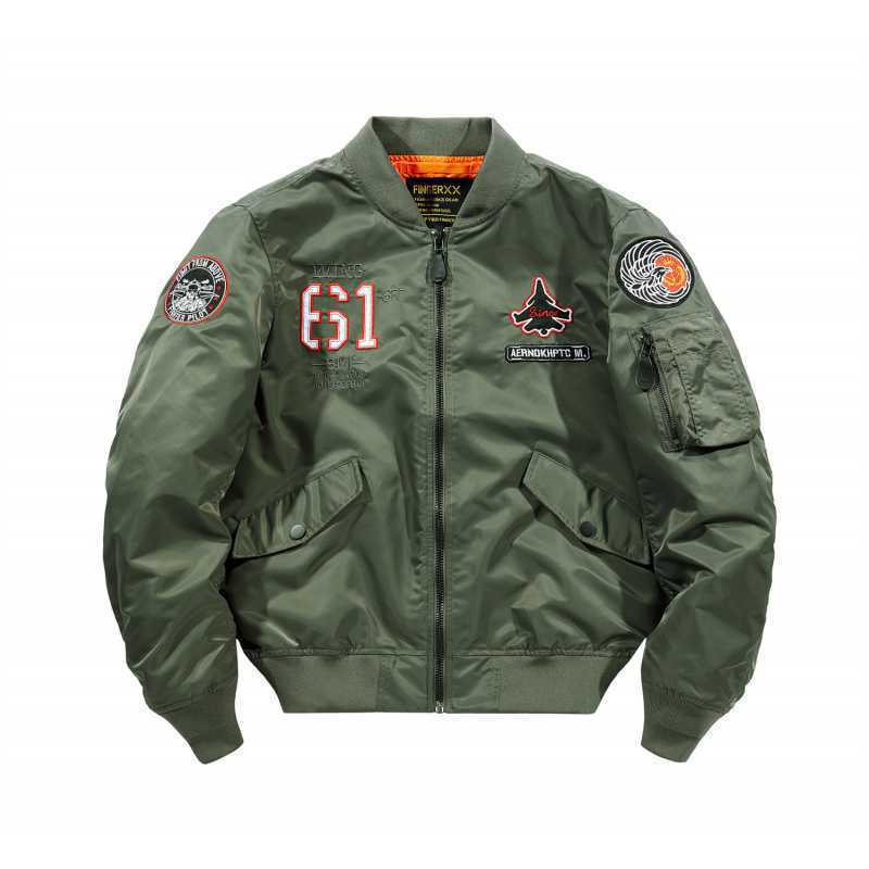 Herren Kurz geschnittene Flight-Bomberjacke mit Emblem‑Patch, Ärmel‑Utility‑Tasche und kontrastierendem Innenfutter Echoarchiv