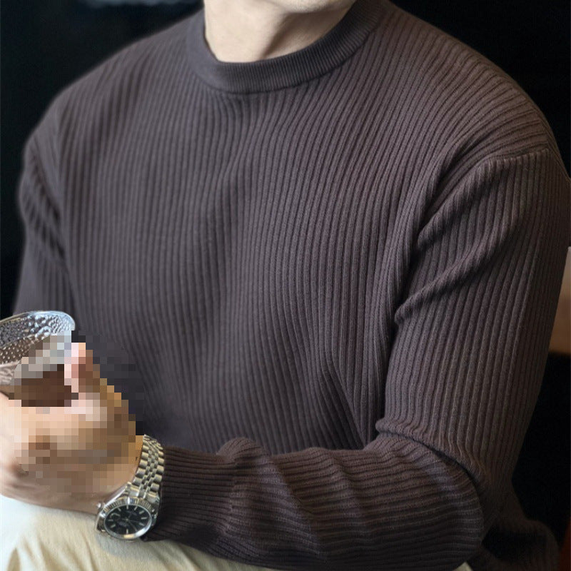 Herren Moderate Rippstrickpullover Echo Archiv