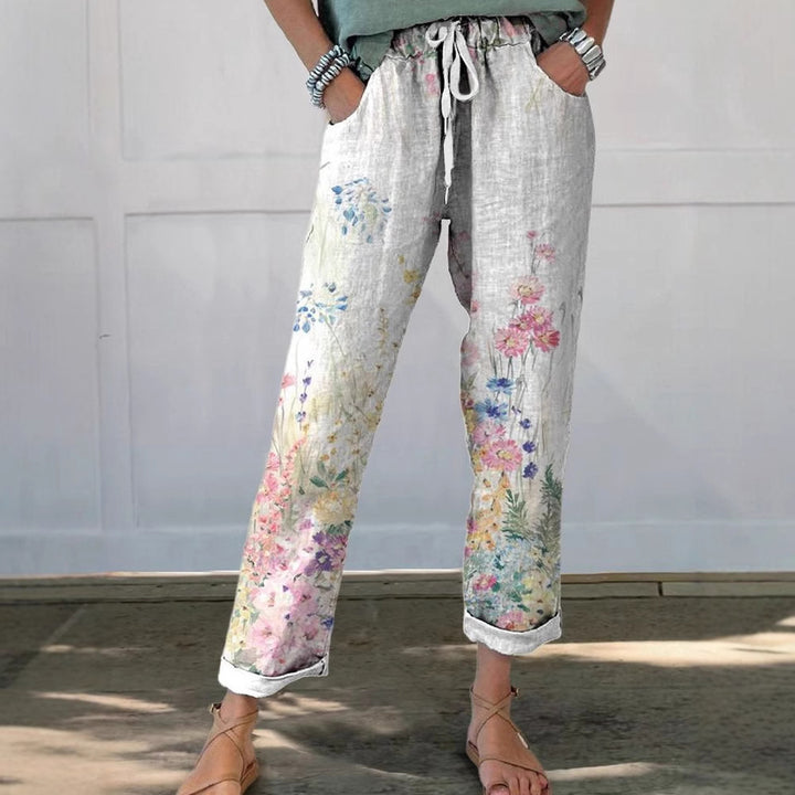 Damen Blütenbedruckte Chinohose Echo Archiv