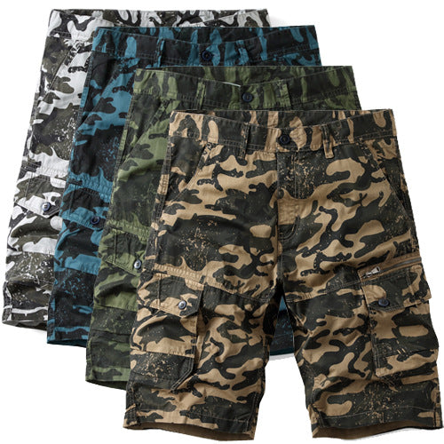 Herren Cargoshorts mit praktischen Taschen und modernem Camouflage-Muster Echoarchiv