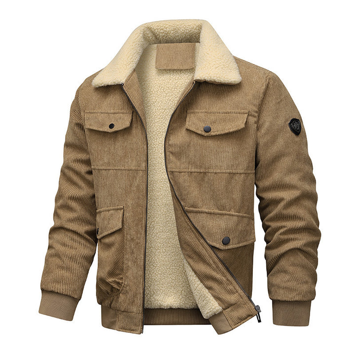 Herren modische und wärmende Cordjacke mit Fleece-Innenfutter Echoarchiv